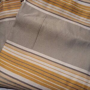 New Upholstery Canvas Fabric Gold Ivory Gray Stripe heavy twill Smooth BTY